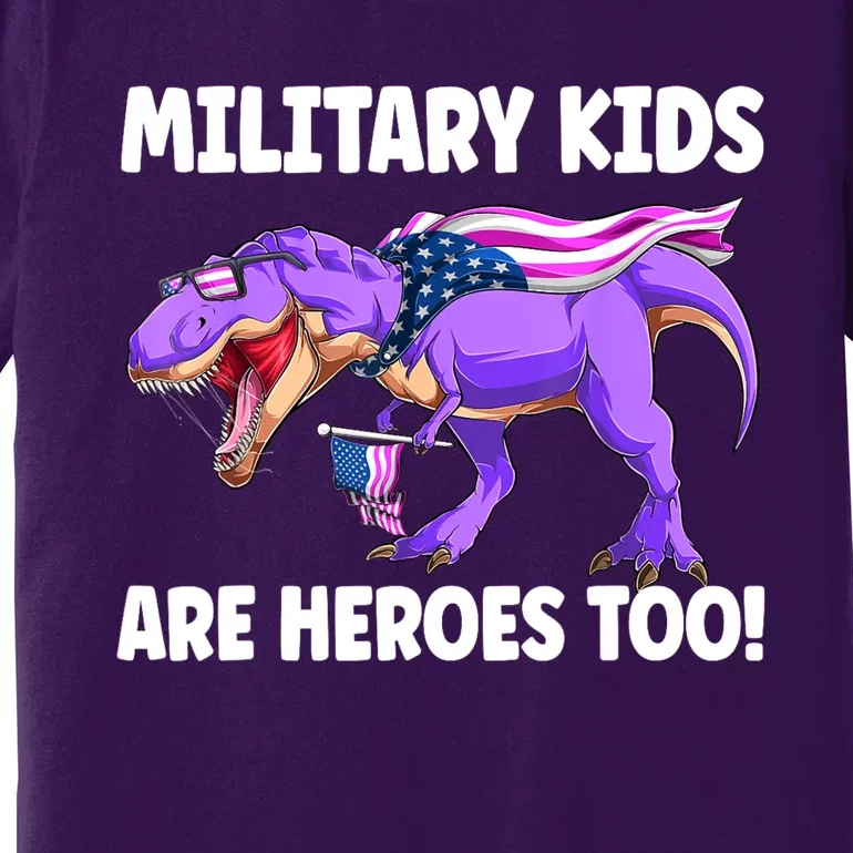 Military Are Heroes Too! Purple Up Military Child Month Premium T-Shirt