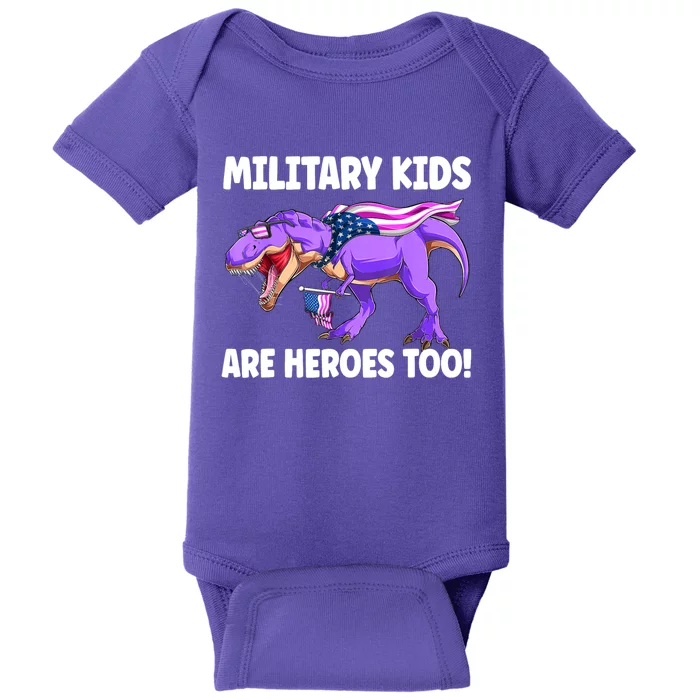 Military Are Heroes Too! Purple Up Military Child Month Baby Bodysuit