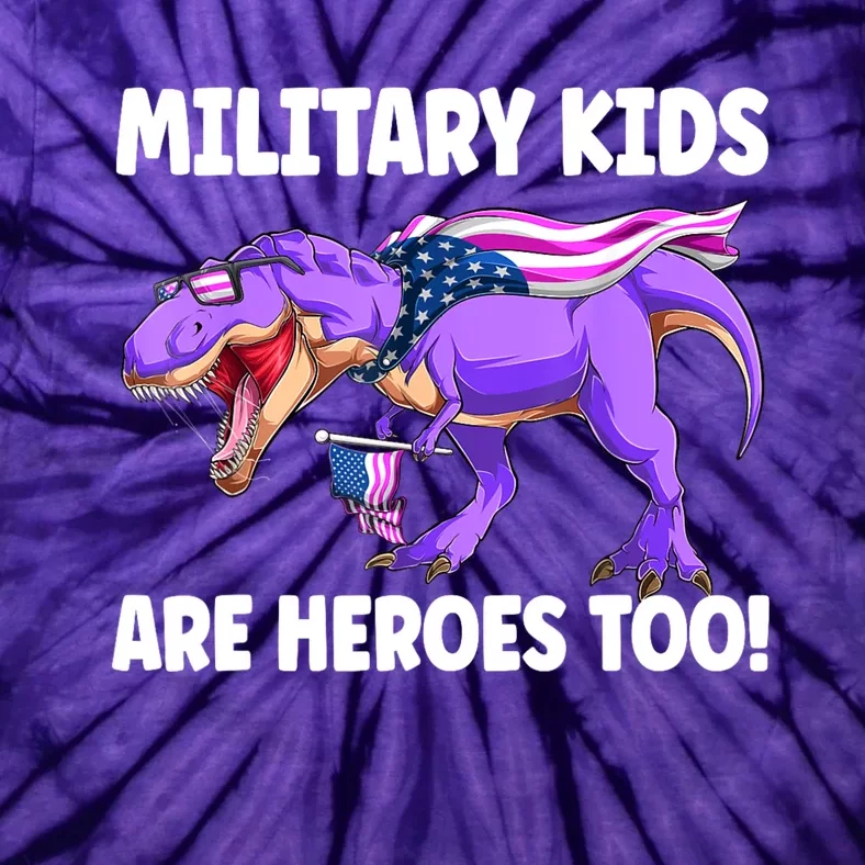 Military Are Heroes Too! Purple Up Military Child Month Tie-Dye T-Shirt