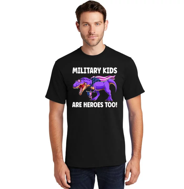 Military Are Heroes Too! Purple Up Military Child Month Tall T-Shirt