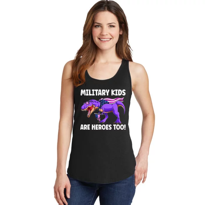 Military Are Heroes Too! Purple Up Military Child Month Ladies Essential Tank