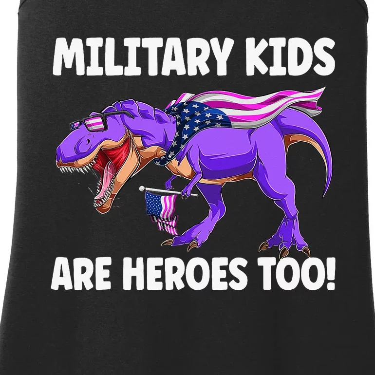 Military Are Heroes Too! Purple Up Military Child Month Ladies Essential Tank