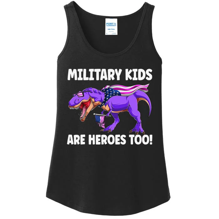 Military Are Heroes Too! Purple Up Military Child Month Ladies Essential Tank