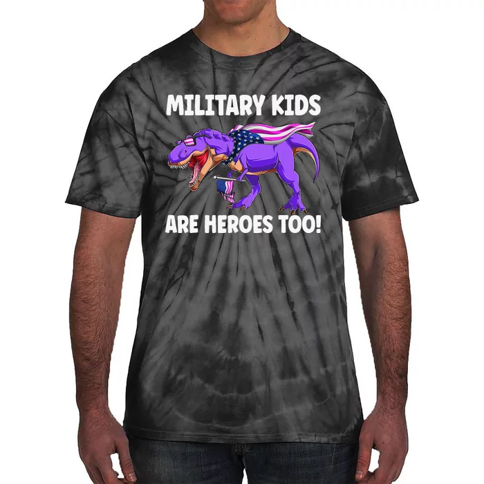 Military Are Heroes Too! Purple Up Military Child Month Tie-Dye T-Shirt