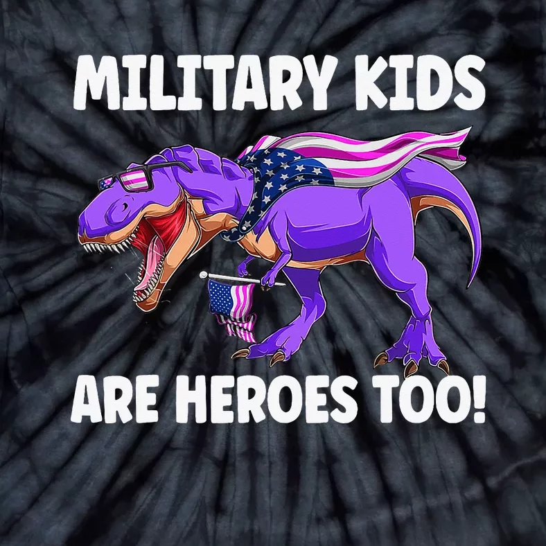 Military Are Heroes Too! Purple Up Military Child Month Tie-Dye T-Shirt