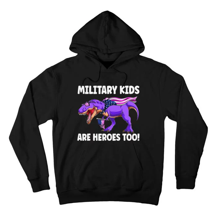 Military Are Heroes Too! Purple Up Military Child Month Tall Hoodie