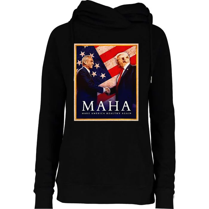 Make America Healthy Maha Gift Womens Funnel Neck Pullover Hood