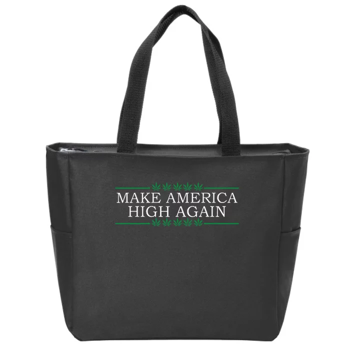 Make America High Again Women Funny Novelty Zip Tote Bag