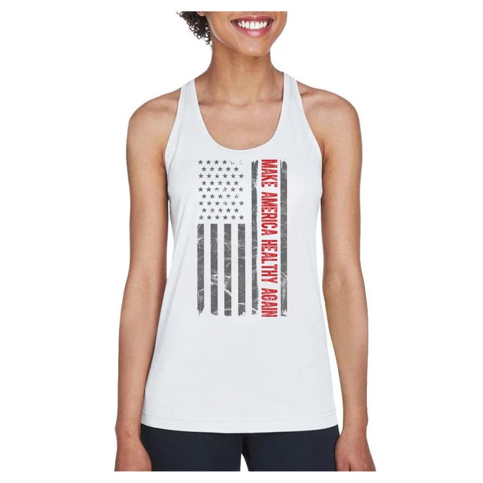 Make America Healthy Again Usa Vintage American Flag Women's Racerback Tank