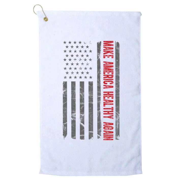 Make America Healthy Again Usa Vintage American Flag Platinum Collection Golf Towel