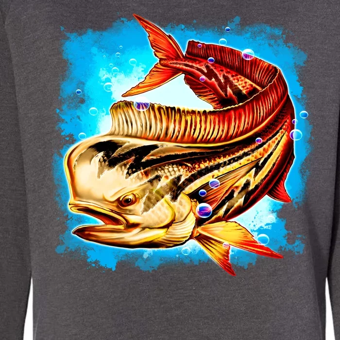 Mahi Hot Rod Fish Womens California Wash Sweatshirt