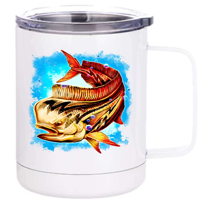 Mahi Hot Rod Fish Front & Back 12oz Stainless Steel Tumbler Cup