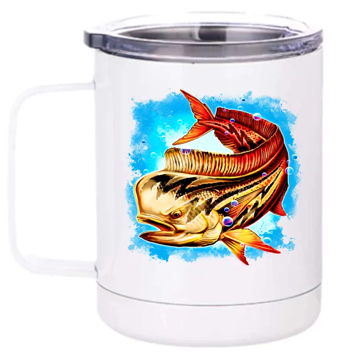 Mahi Hot Rod Fish Front & Back 12oz Stainless Steel Tumbler Cup