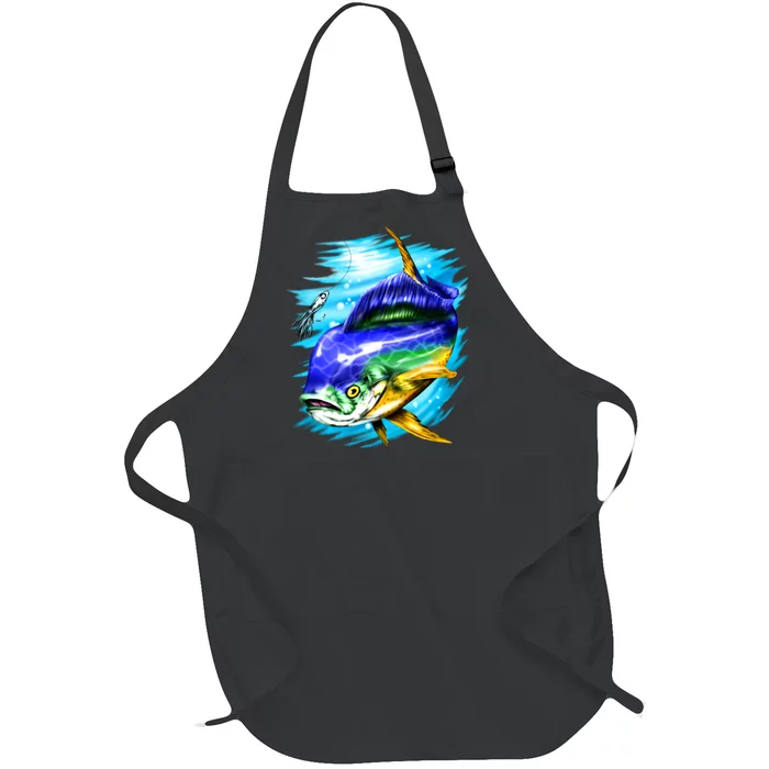 Mahi Mahi Fish Full-Length Apron With Pocket