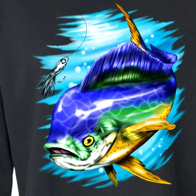 Mahi Mahi Fish Cropped Pullover Crew