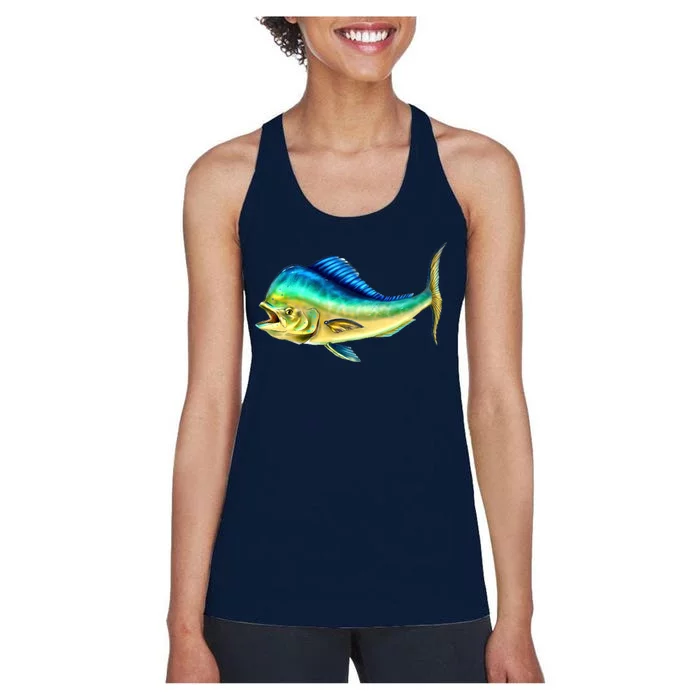 Mahi Mahi Side View Women's Racerback Tank