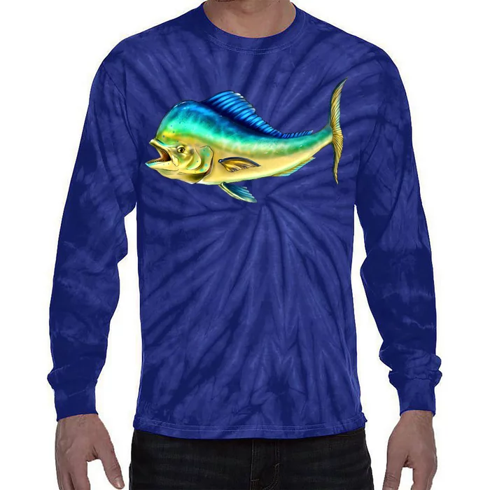 Mahi Mahi Side View Tie-Dye Long Sleeve Shirt