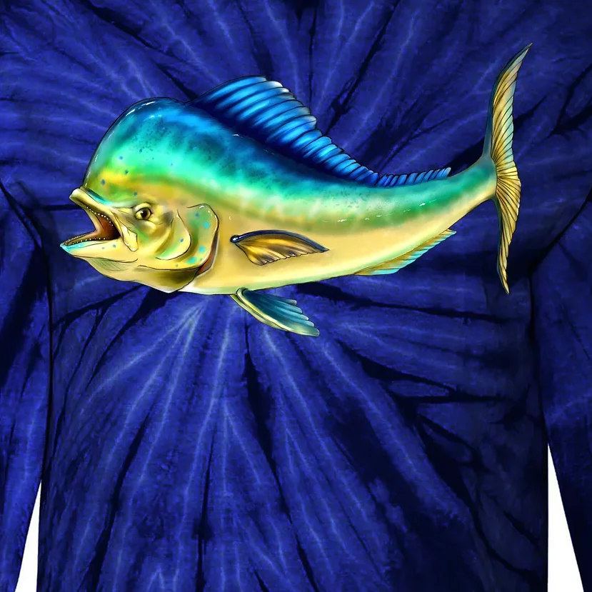 Mahi Mahi Side View Tie-Dye Long Sleeve Shirt