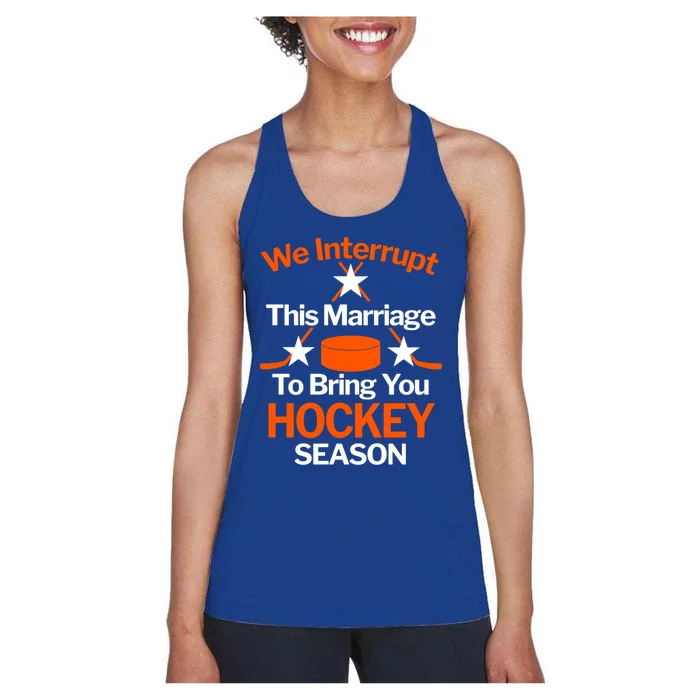 Marriage And Ice Hockey Season Gift Women's Racerback Tank