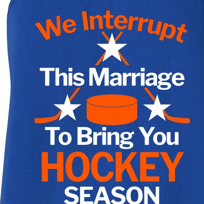 Marriage And Ice Hockey Season Gift Women's Racerback Tank