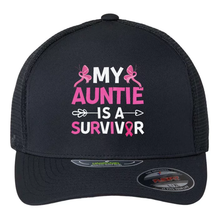 My Auntie Is A Survivor October Breast Cancer Awareness Day Flexfit Unipanel Trucker Cap