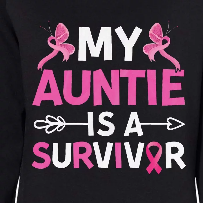 My Auntie Is A Survivor October Breast Cancer Awareness Day Womens California Wash Sweatshirt