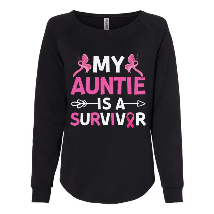 My Auntie Is A Survivor October Breast Cancer Awareness Day Womens California Wash Sweatshirt