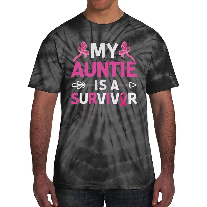 My Auntie Is A Survivor October Breast Cancer Awareness Day Tie-Dye T-Shirt