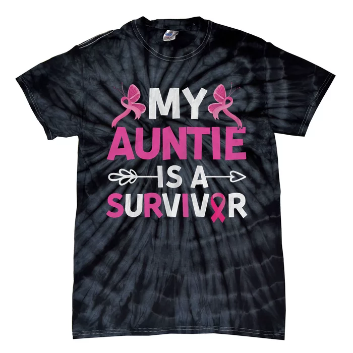 My Auntie Is A Survivor October Breast Cancer Awareness Day Tie-Dye T-Shirt