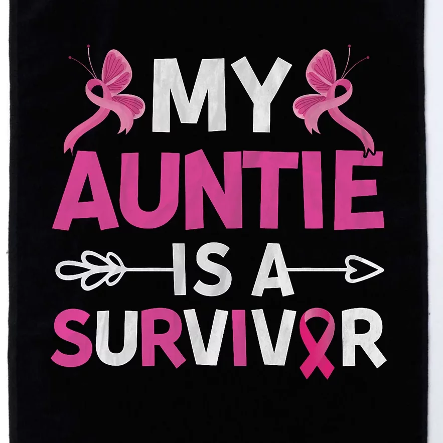 My Auntie Is A Survivor October Breast Cancer Awareness Day Platinum Collection Golf Towel