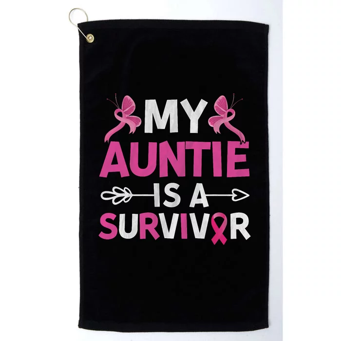 My Auntie Is A Survivor October Breast Cancer Awareness Day Platinum Collection Golf Towel