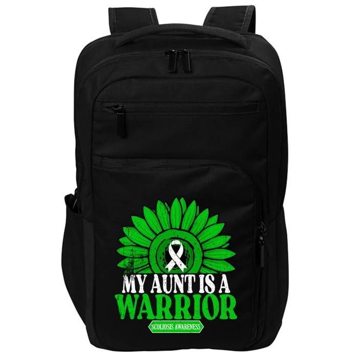 My Aunt Is A Warrior Scoliosis Awareness Great Gift Impact Tech Backpack