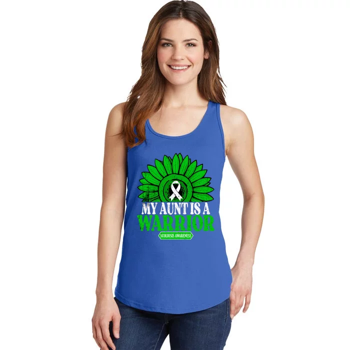 My Aunt Is A Warrior Scoliosis Awareness Great Gift Ladies Essential Tank