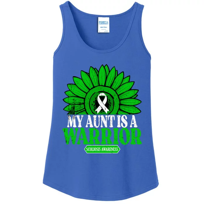 My Aunt Is A Warrior Scoliosis Awareness Great Gift Ladies Essential Tank