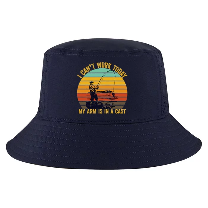 My Arm Is In A Cast Funny Fishing Gifts  Fisherman Cool Comfort Performance Bucket Hat