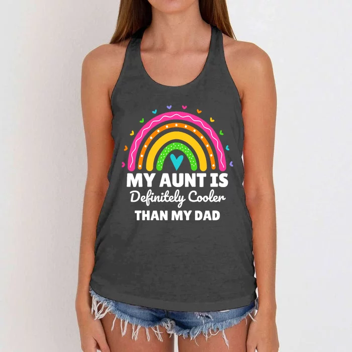 My Aunt Is Definitely Cooler Than My Dad Auntie Niece Nephew Women's Knotted Racerback Tank