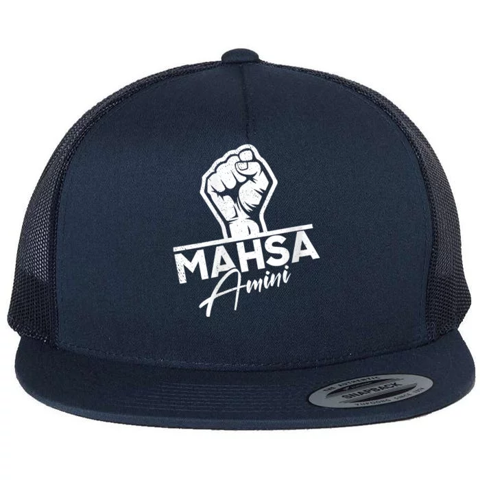 Mahsa Amini Iran MAHSAAMINI Flat Bill Trucker Hat