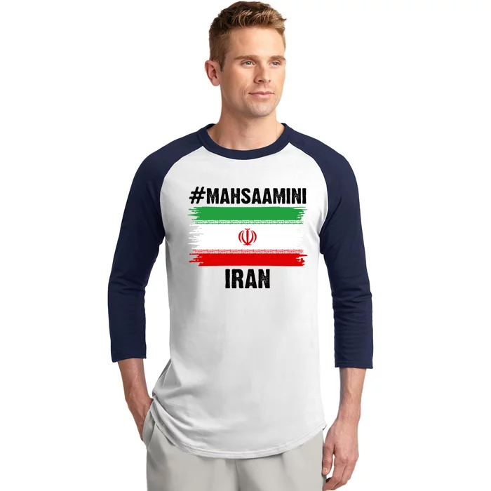 Mahsa Amini Iran Flag Support Womens Rights Baseball Sleeve Shirt