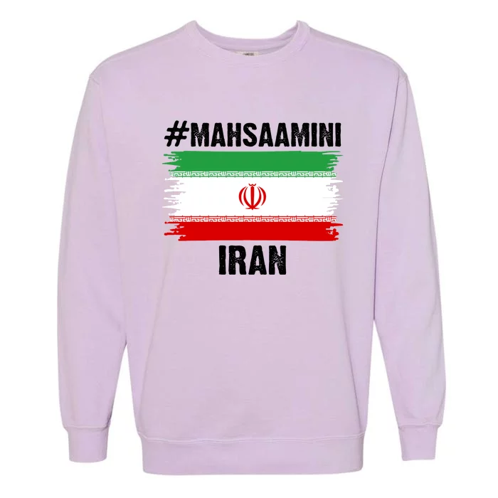 Mahsa Amini Iran Flag Support Womens Rights Garment-Dyed Sweatshirt