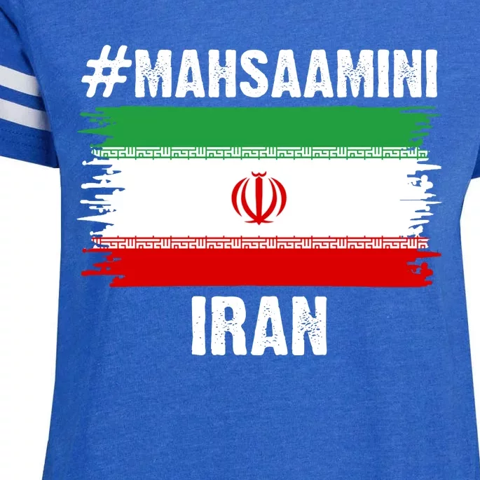 Mahsa Amini Iran Flag Support Womens Rights Enza Ladies Jersey Football T-Shirt