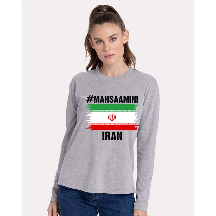 Mahsa Amini Iran Flag Support Womens Rights Womens Cotton Relaxed Long Sleeve T-Shirt