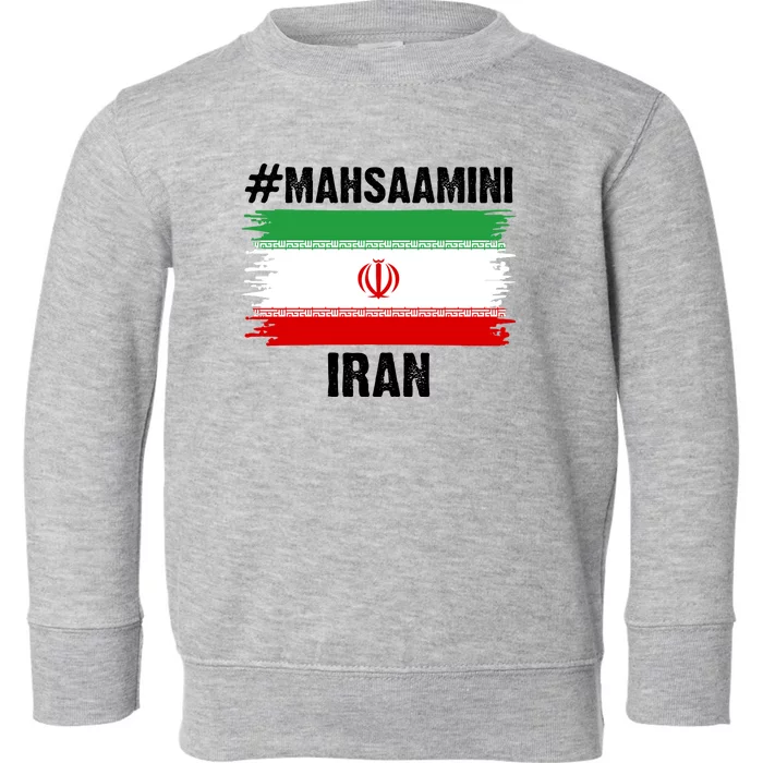 Mahsa Amini Iran Flag Support Womens Rights Toddler Sweatshirt