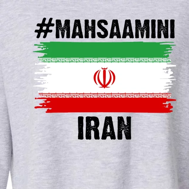 Mahsa Amini Iran Flag Support Womens Rights Cropped Pullover Crew