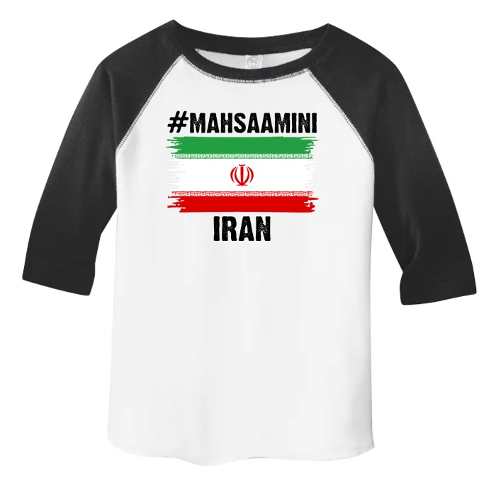 Mahsa Amini Iran Flag Support Womens Rights Toddler Fine Jersey T-Shirt