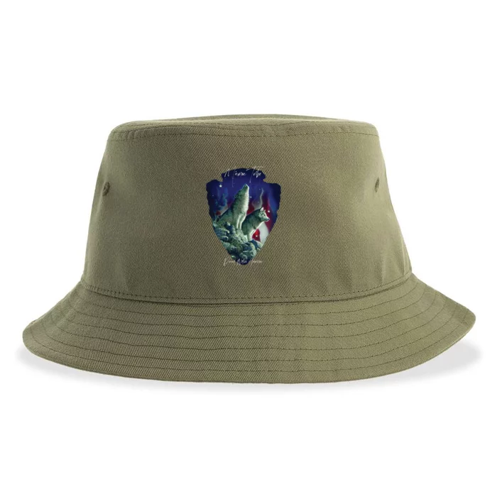 Micmac American Indian Tribe Wolf Pride Howling Tribute Gift Sustainable Bucket Hat