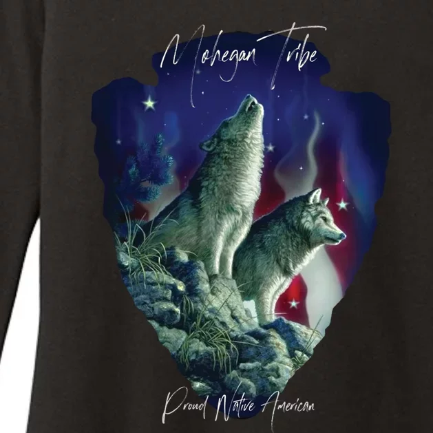 Mohegan American Indian Tribe Wolf Pride Howling Tribute Gift Womens CVC Long Sleeve Shirt