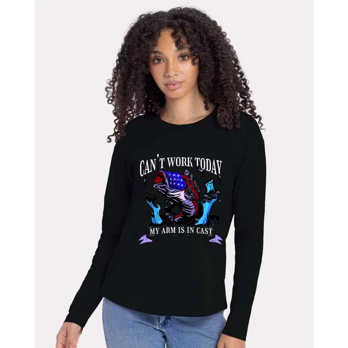 My Arm Is In A Cast Fishing USA Womens Cotton Relaxed Long Sleeve T-Shirt