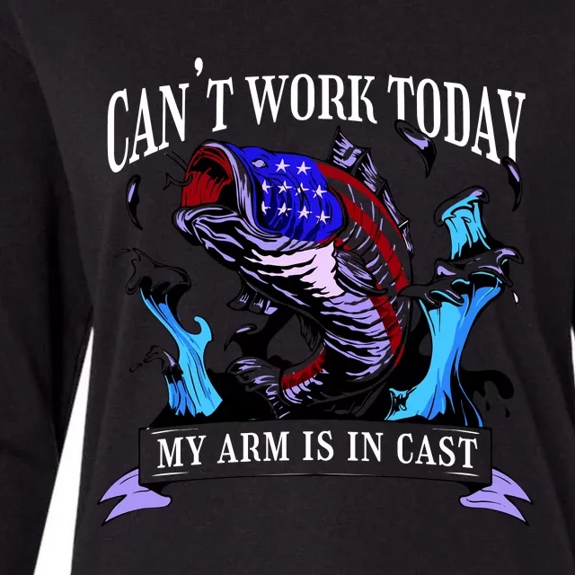 My Arm Is In A Cast Fishing USA Womens Cotton Relaxed Long Sleeve T-Shirt