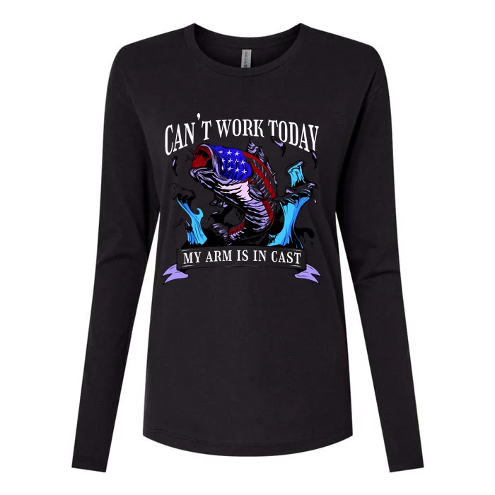 My Arm Is In A Cast Fishing USA Womens Cotton Relaxed Long Sleeve T-Shirt