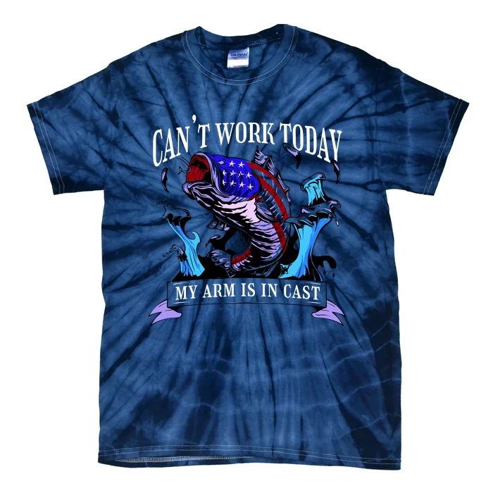 My Arm Is In A Cast Fishing USA Tie-Dye T-Shirt